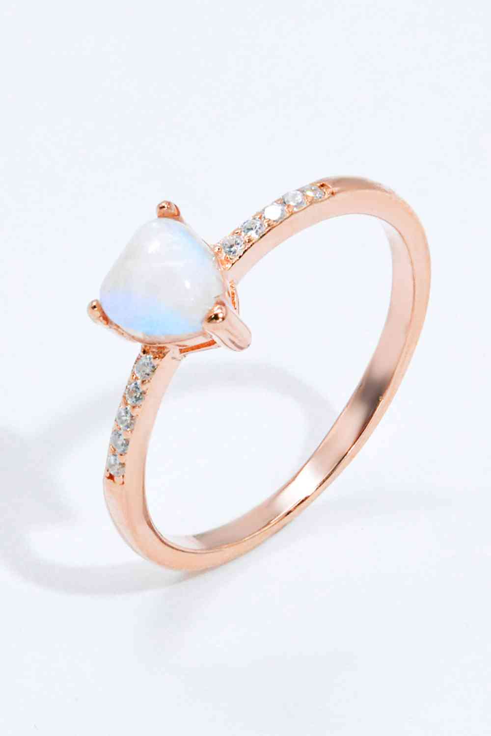 Natural Moonstone Heart 18K Rose Gold-Plated Ring for a perfect OOTD – dress to impress outfits from Amexza