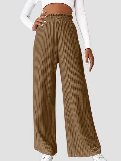 Ribbed High Waist Pants Camel for a perfect OOTD – dress to impress outfits from Amexza