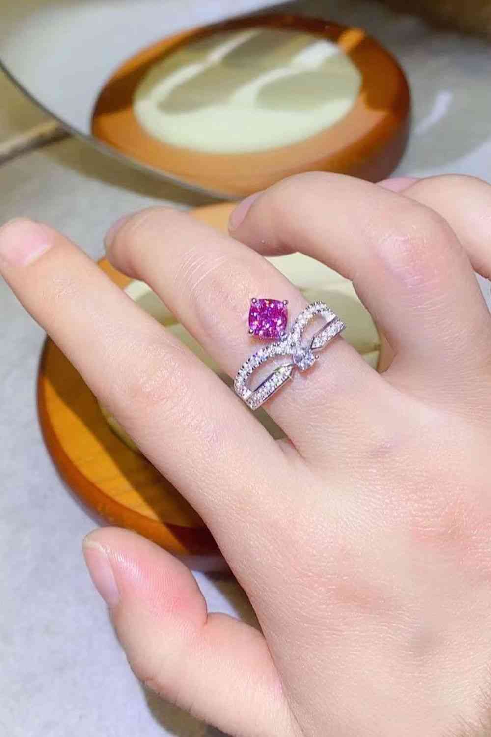 At Your Best 1 Carat Moissanite Ring Pink for a perfect OOTD – dress to impress outfits from Amexza