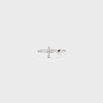 Heart Shape Cross Inlaid Zircon Open Ring Silver One Size for a perfect OOTD – dress to impress outfits from Amexza