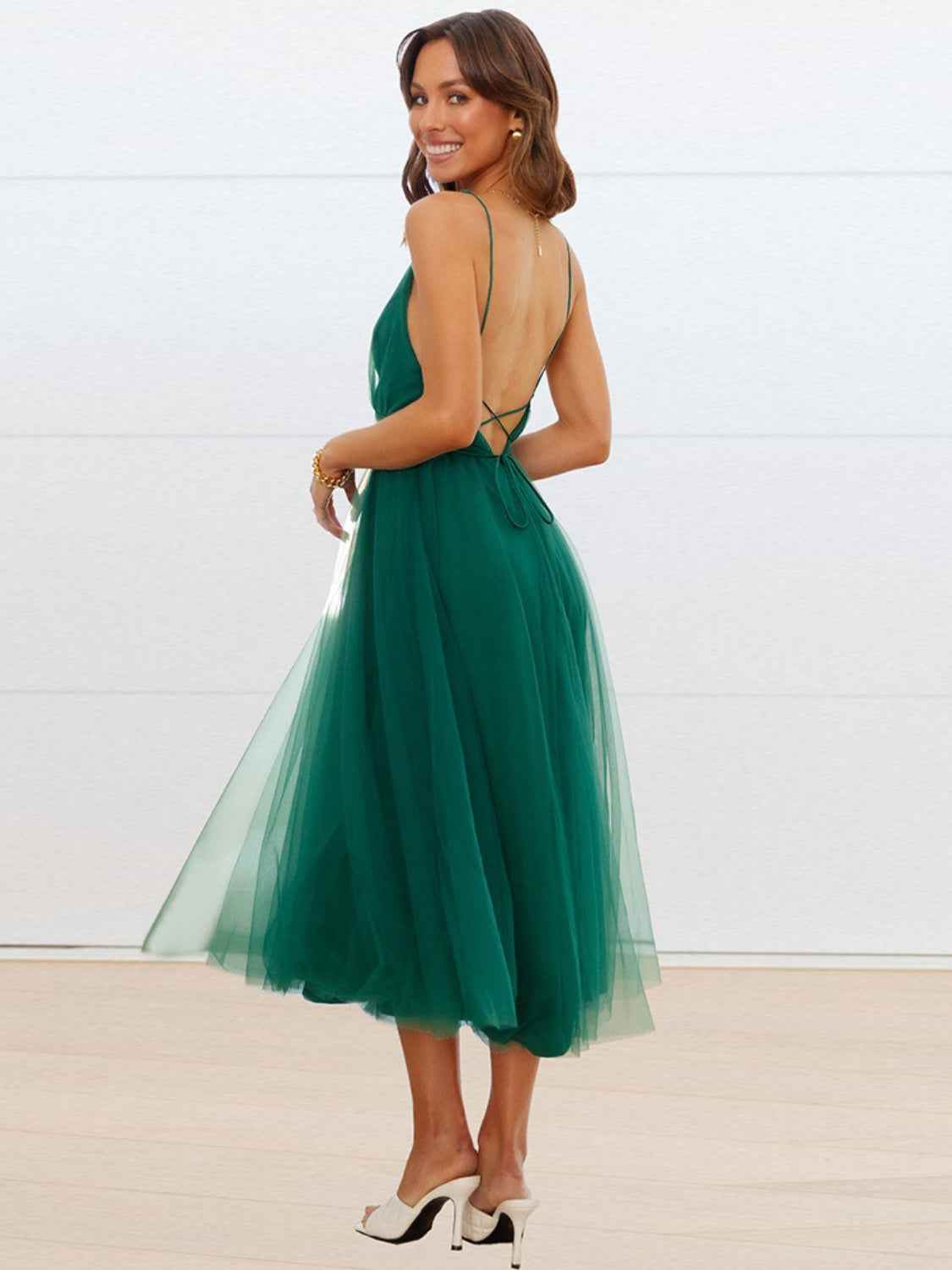 Backless Crisscross Sleeveless Midi Dress for a perfect OOTD – dress to impress outfits from Amexza