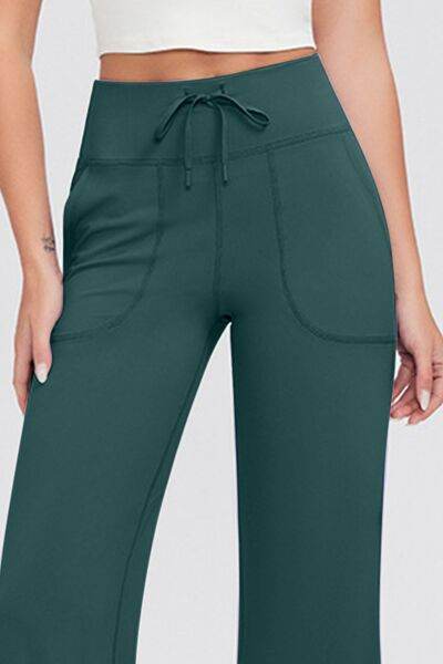 Basic Bae Full Size Drawstring High Waist Pants with Pockets - Amexza