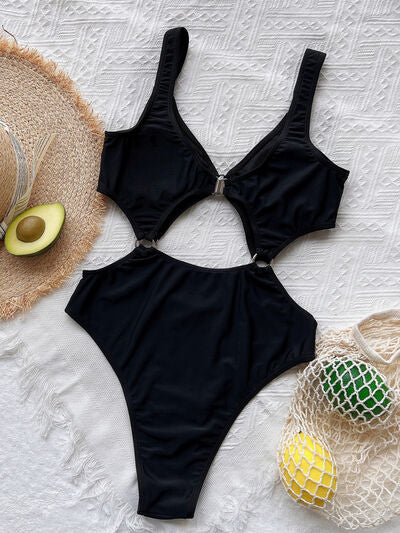 Cutout Plunge One-Piece Swimwear for a perfect OOTD – dress to impress outfits from Amexza