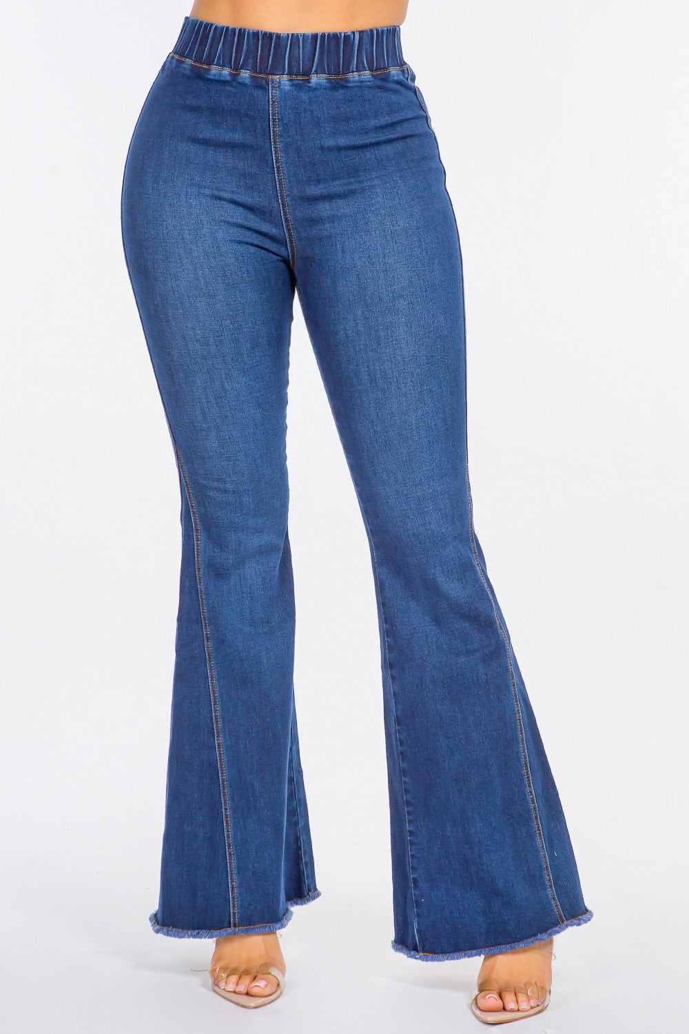 American Bazi High Waist Curvy Flare Jeans - DK Blue / S