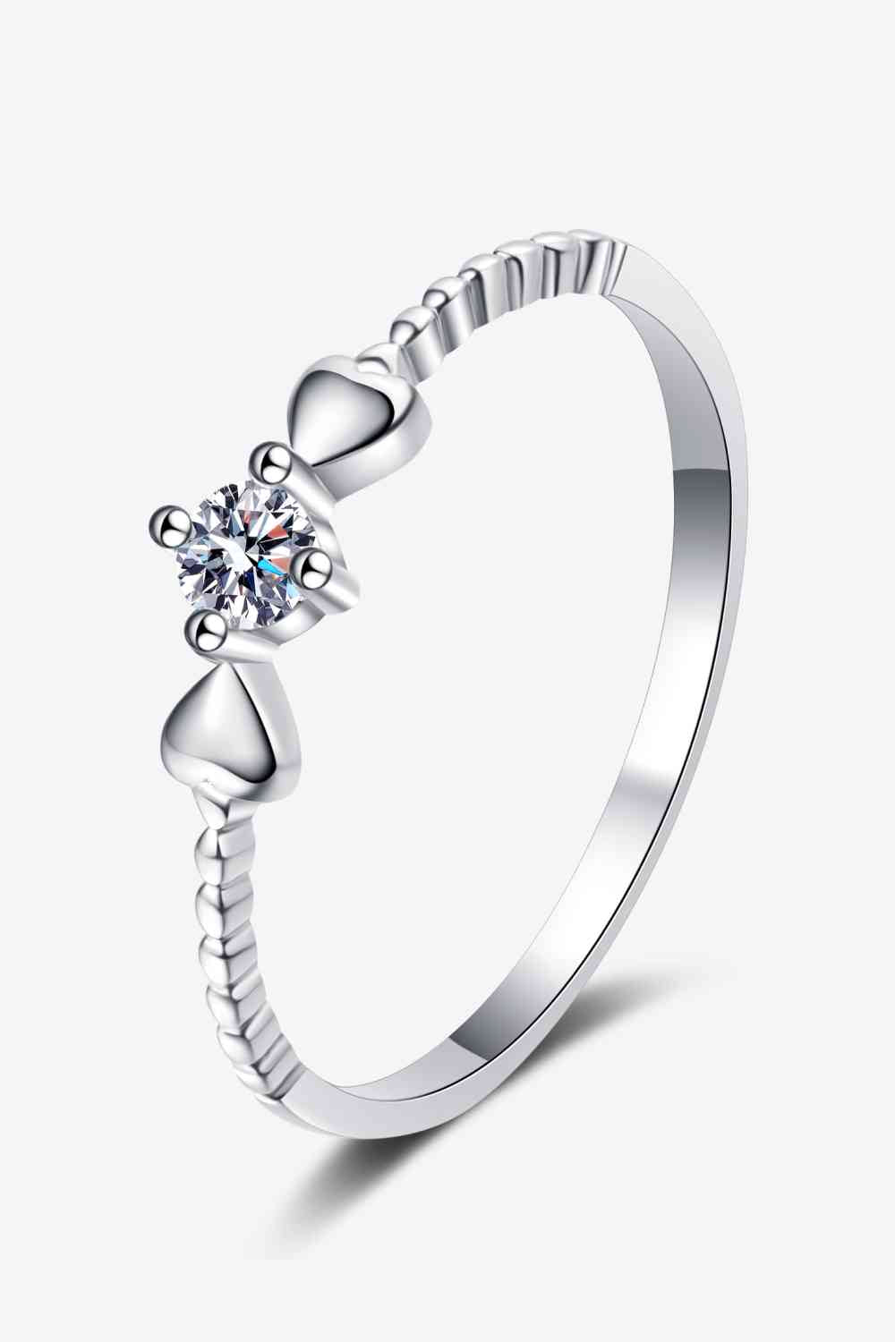 Adored Moissanite Heart 925 Sterling Silver Ring for a perfect OOTD – dress to impress outfits from Amexza