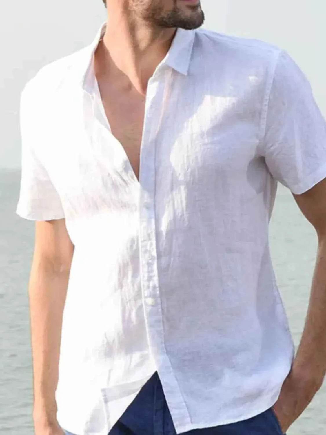 Men's Full Size Button Up Short Sleeve Shirt Plus Size for a perfect OOTD – dress to impress outfits from Amexza