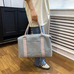 Houndstooth Canvas Travel Bag for a perfect OOTD – dress to impress outfits from Amexza