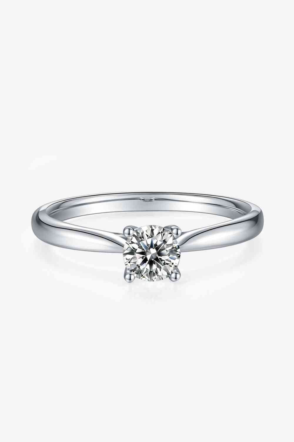 Moissanite 925 Sterling Silver Solitaire Ring for a perfect OOTD – dress to impress outfits from Amexza