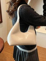 PU Leather Shoulder Bag with Zip Beige One Size for a perfect OOTD – dress to impress outfits from Amexza