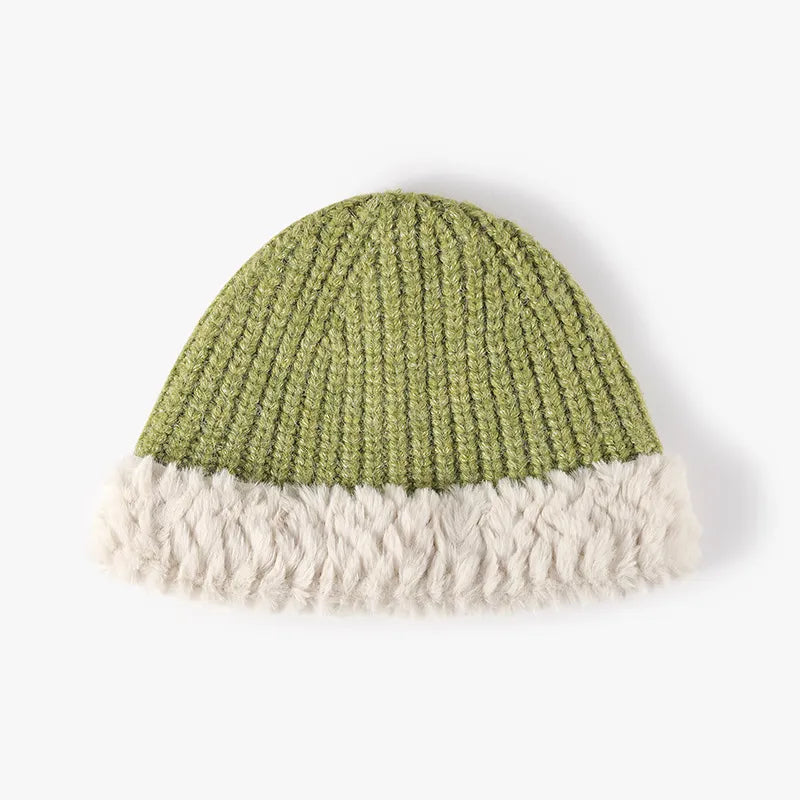 Fuzzy Hem Knit Hat Lime One Size for a perfect OOTD – dress to impress outfits from Amexza