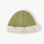 Fuzzy Hem Knit Hat Lime One Size for a perfect OOTD – dress to impress outfits from Amexza