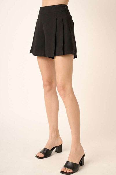 Mittoshop Side Invisible Zipper Pleated Shorts - Amexza