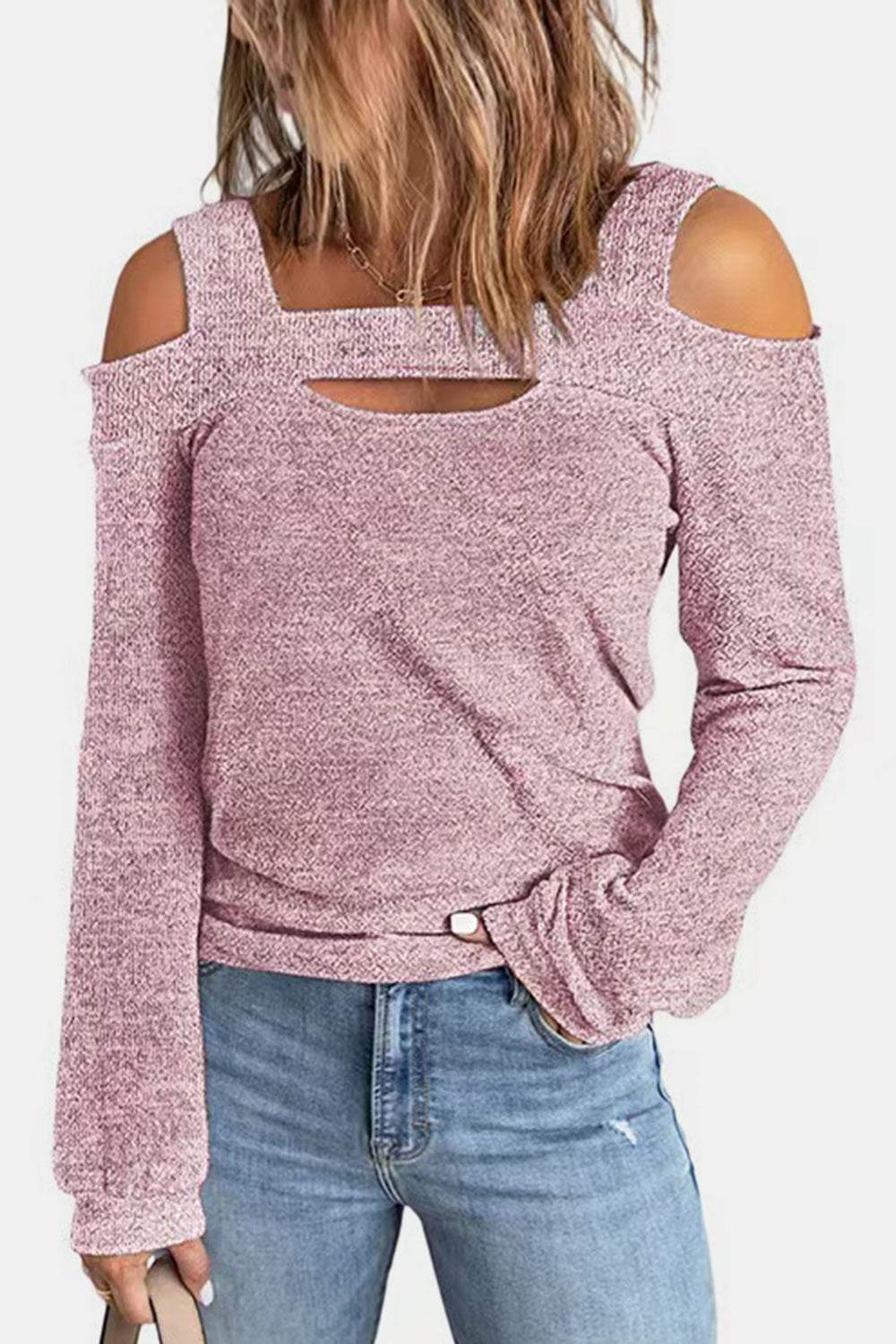 Full Size Cutout Cold Shoulder Blouse for a perfect OOTD – dress to impress outfits from Amexza