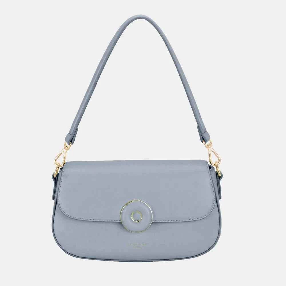 David Jones PU Leather Shoulder Bag Blue One Size for a perfect OOTD – dress to impress outfits from Amexza