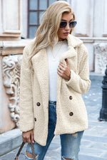 Ivy Lane Full Size Lapel Collar Sherpa Coat - Amexza
