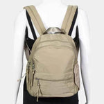 Fame Nylon Multi Pocket Backpack Bag Khaki One Size for a perfect OOTD – dress to impress outfits from Amexza