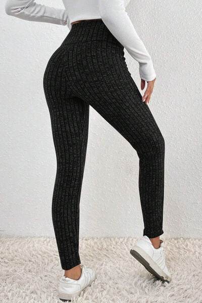 Ribbed High Waist Leggings - Amexza