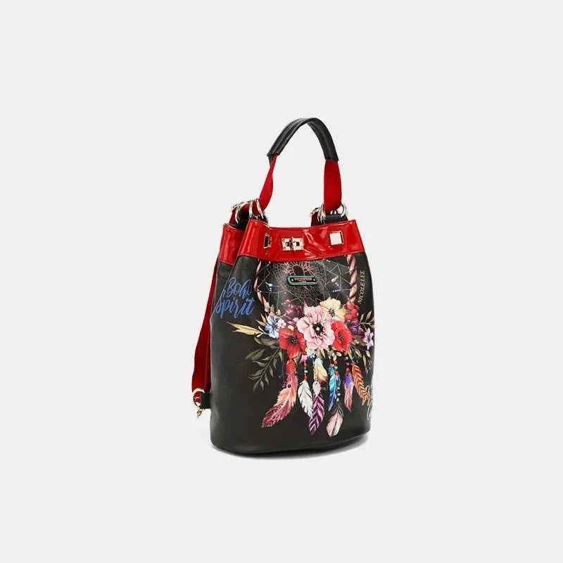 Nicole Lee USA Flower Pattern Adjustable Strap Backpack Bag for a perfect OOTD – dress to impress outfits from Amexza