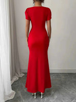 Petal Sleeve Mermaid Maxi Dress