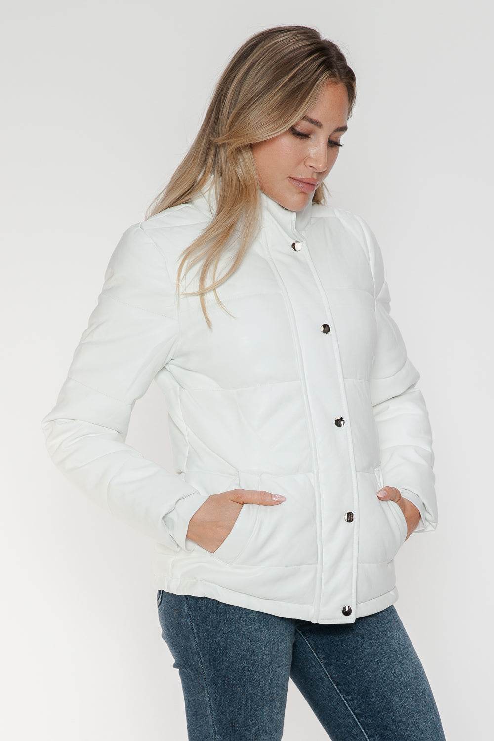 YMI Pocketed Zip Up Turtleneck Puffer Jacket for a perfect OOTD – dress to impress outfits from Amexza