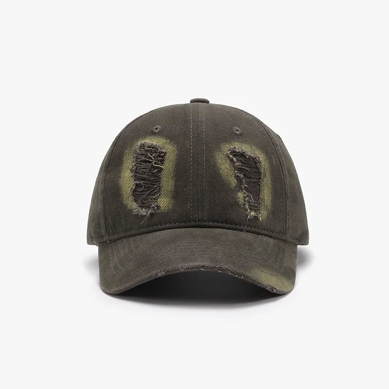 Distressed Cotton Baseball Cap Army Green One Size for a perfect OOTD – dress to impress outfits from Amexza