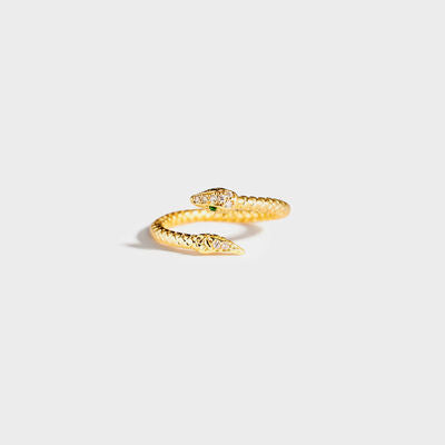 Snake Shape 18K Gold-Plated Bypass Ring Gold One Size for a perfect OOTD – dress to impress outfits from Amexza