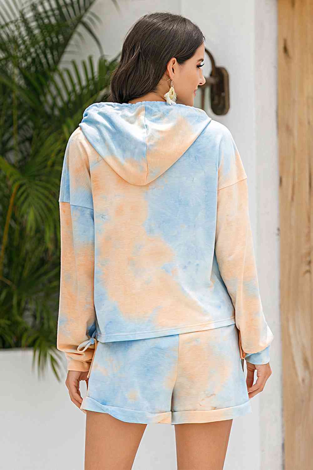 Ivy Lane Tie-Dye Drawstring Hoodie and Shorts Set for a perfect OOTD – dress to impress outfits from Amexza