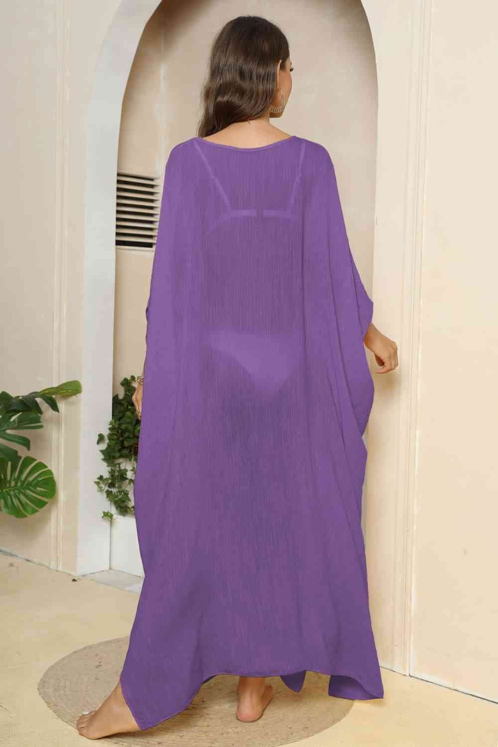 V-Neck Three-Quarter Sleeve Cover-Up for a perfect OOTD – dress to impress outfits from Amexza