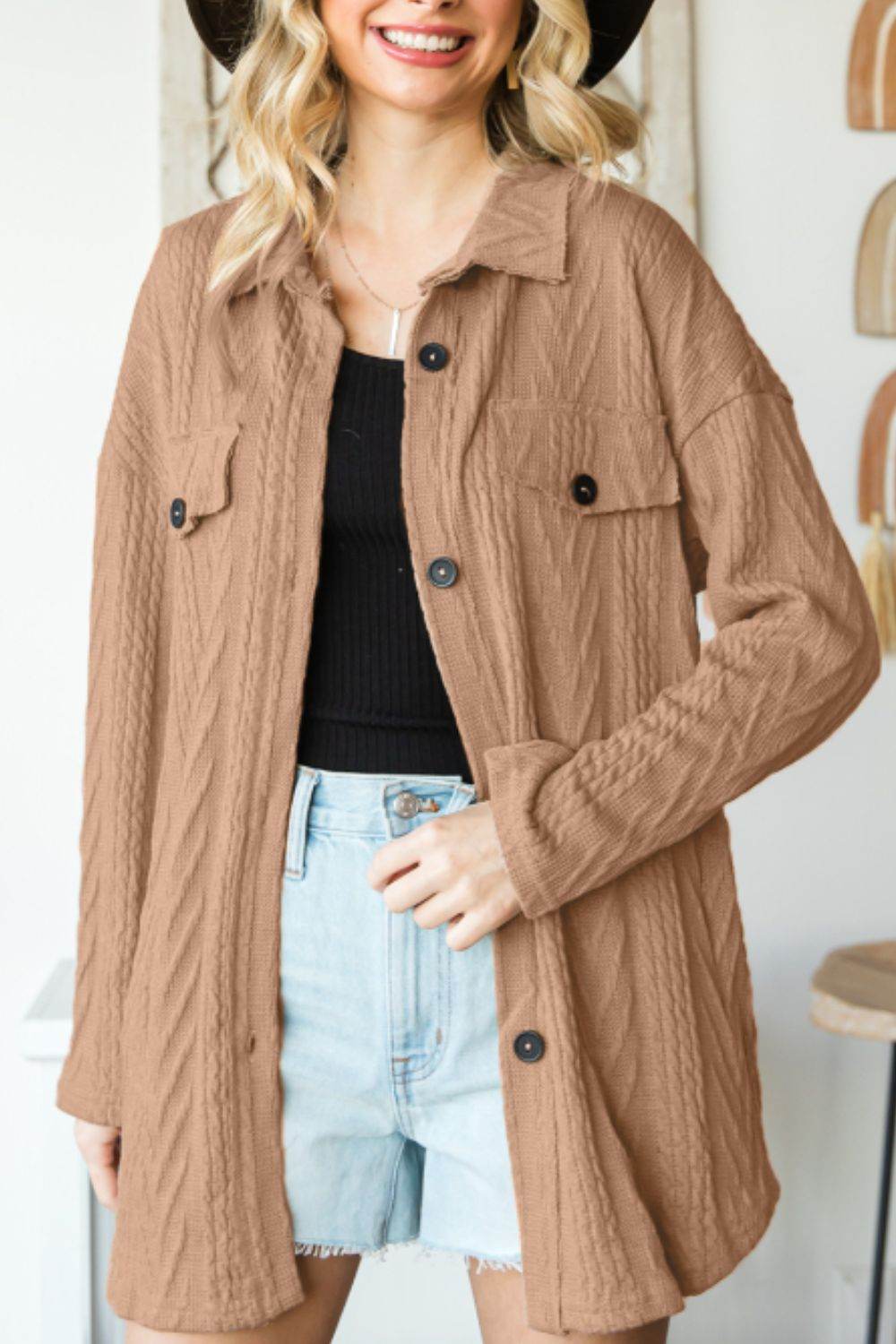 Button Up Drop Shoulder Jacket for a perfect OOTD – dress to impress outfits from Amexza