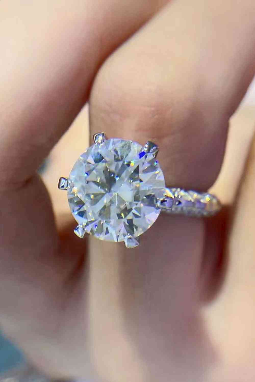 Forever Love Side Stone 5 Carat Moissanite Ring for a perfect OOTD – dress to impress outfits from Amexza