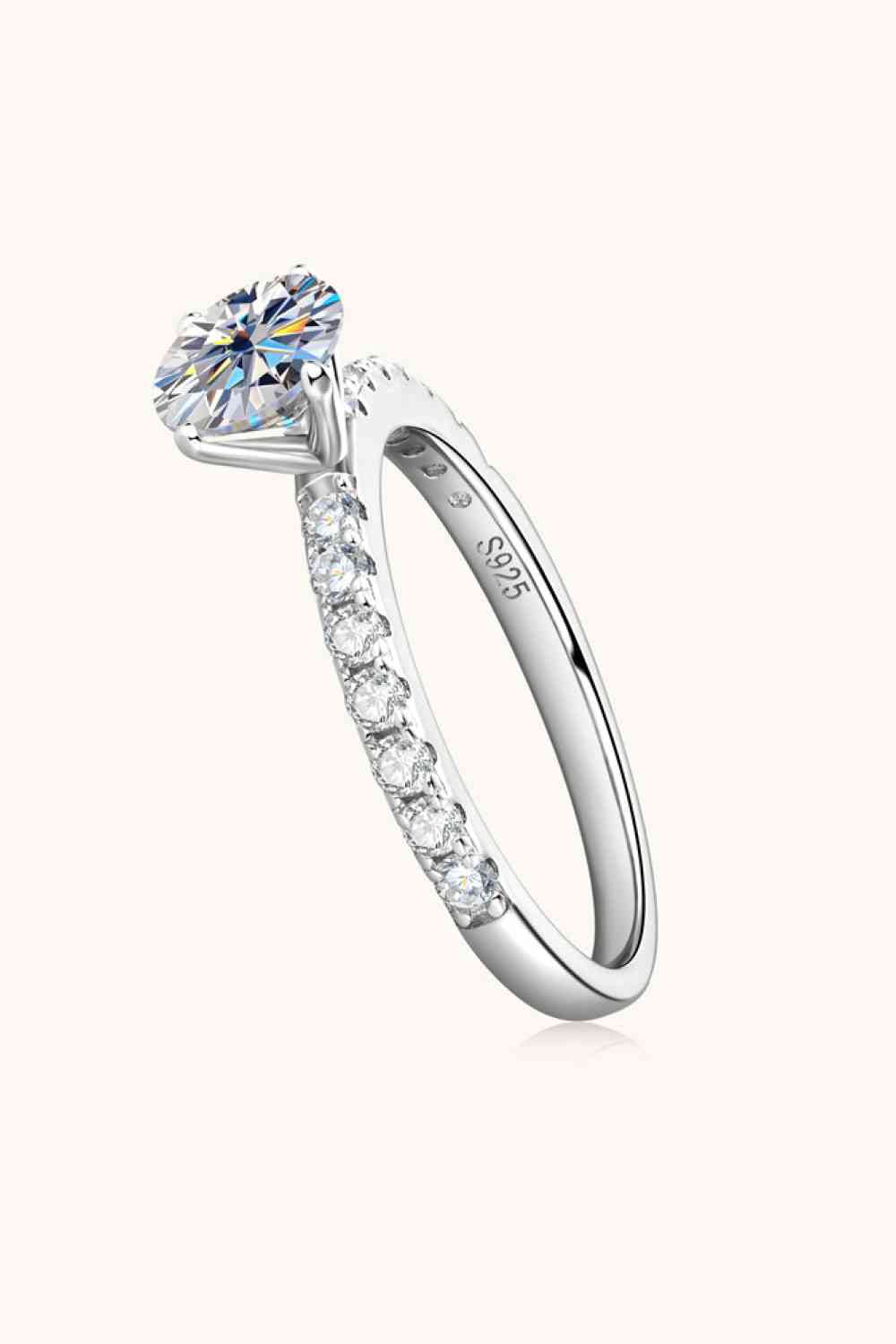 Moissanite Platinum-Plated Side Stone Ring for a perfect OOTD – dress to impress outfits from Amexza