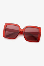 Acetate Lens Square Sunglasses Deep Red One Size for a perfect OOTD – dress to impress outfits from Amexza