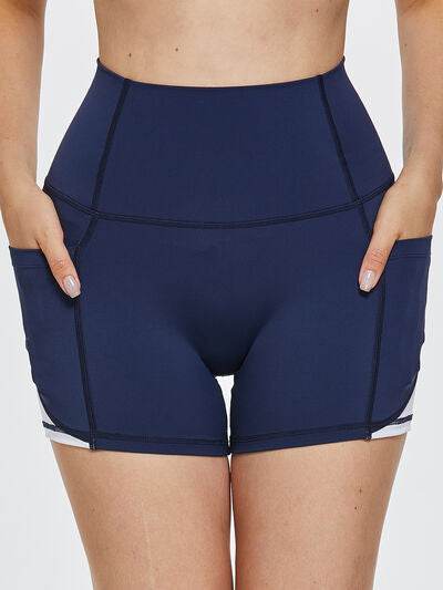 High Waist Active Shorts Dark Blue for a perfect OOTD – dress to impress outfits from Amexza