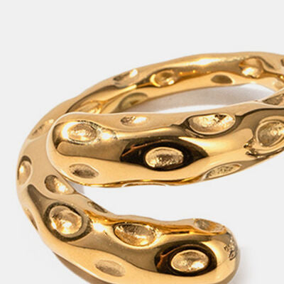 Titanium Steel Gold-Plated Bypass Ring for a perfect OOTD – dress to impress outfits from Amexza