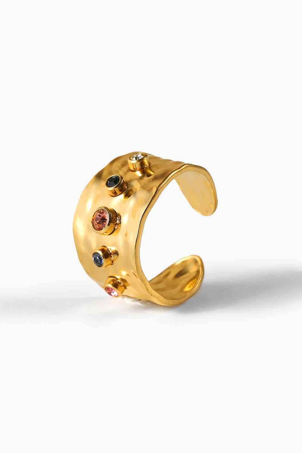 18K Gold-Plated Zircon Ring for a perfect OOTD – dress to impress outfits from Amexza