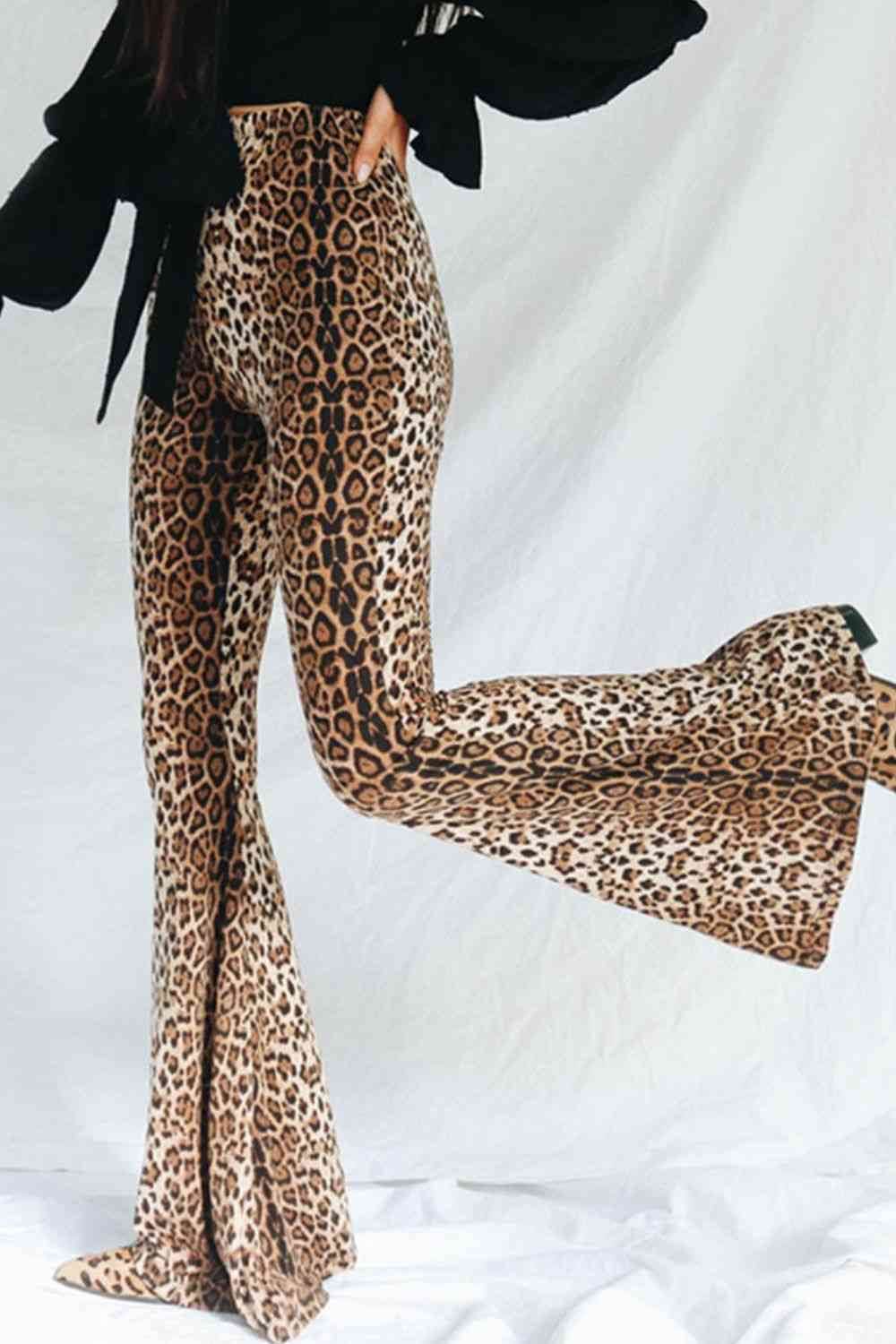 Leopard Print Flare Leg Pants for a perfect OOTD – dress to impress outfits from Amexza