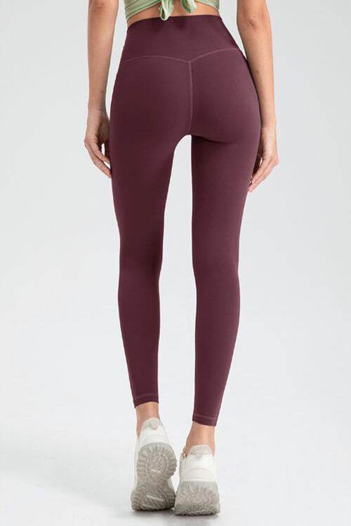 Wide Waistband High Waist Sport Leggings - Amexza