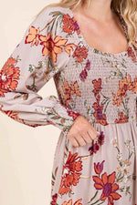 Mittoshop Flower Print Smocked Diagonal Tiered Maxi Dress for a perfect OOTD – dress to impress outfits from Amexza