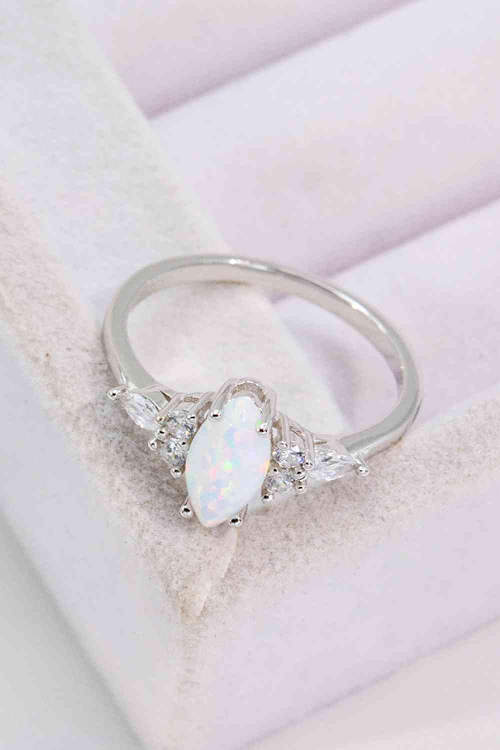 Opal and Zircon Platinum-Plated Ring for a perfect OOTD – dress to impress outfits from Amexza