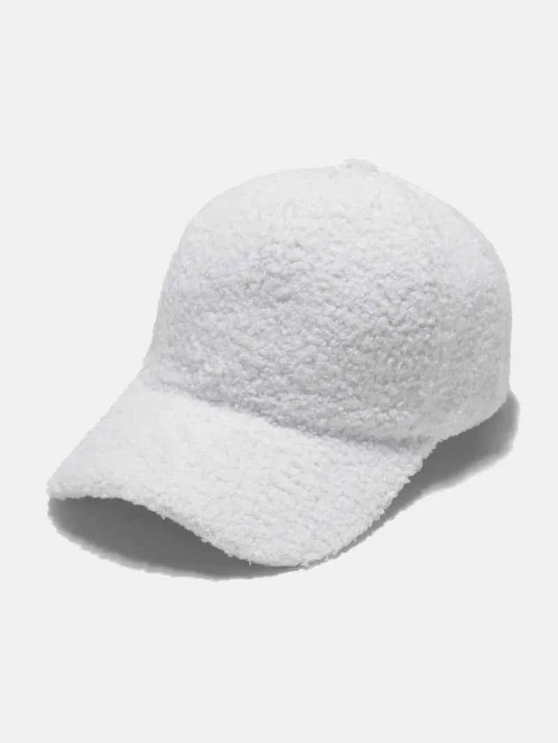 Sherpa Solid Color Baseball Cap White One Size for a perfect OOTD – dress to impress outfits from Amexza