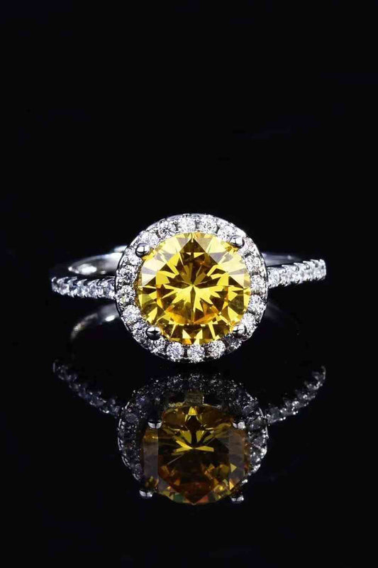 2 Carat Moissanite Round Ring Yellow for a perfect OOTD – dress to impress outfits from Amexza