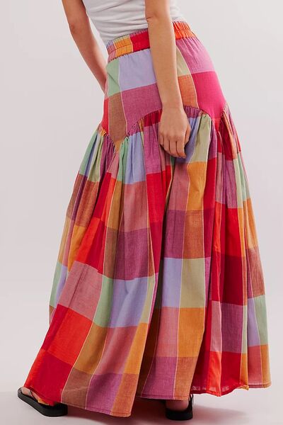 Color Block Elastic Waist Maxi Skirt for a perfect OOTD – dress to impress outfits from Amexza