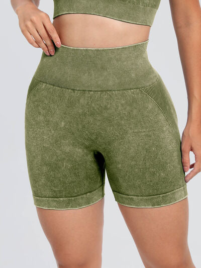 Washed High Waist Active Shorts for a perfect OOTD – dress to impress outfits from Amexza