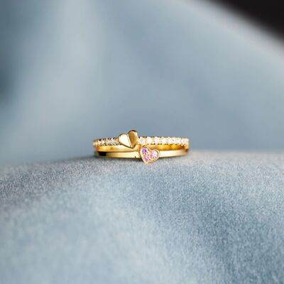 18K Gold-Plated 925 Sterling Silver Double-Layered Ring for a perfect OOTD – dress to impress outfits from Amexza