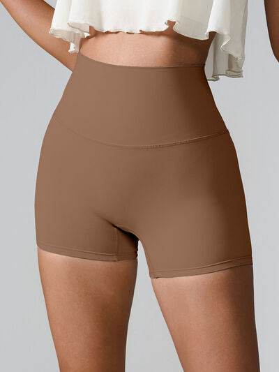 High Waist Active Shorts Chestnut for a perfect OOTD – dress to impress outfits from Amexza