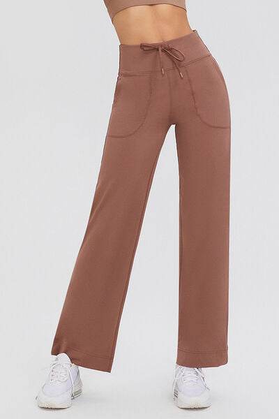 Basic Bae Full Size Drawstring High Waist Pants with Pockets Taupe for a perfect OOTD – dress to impress outfits from Amexza