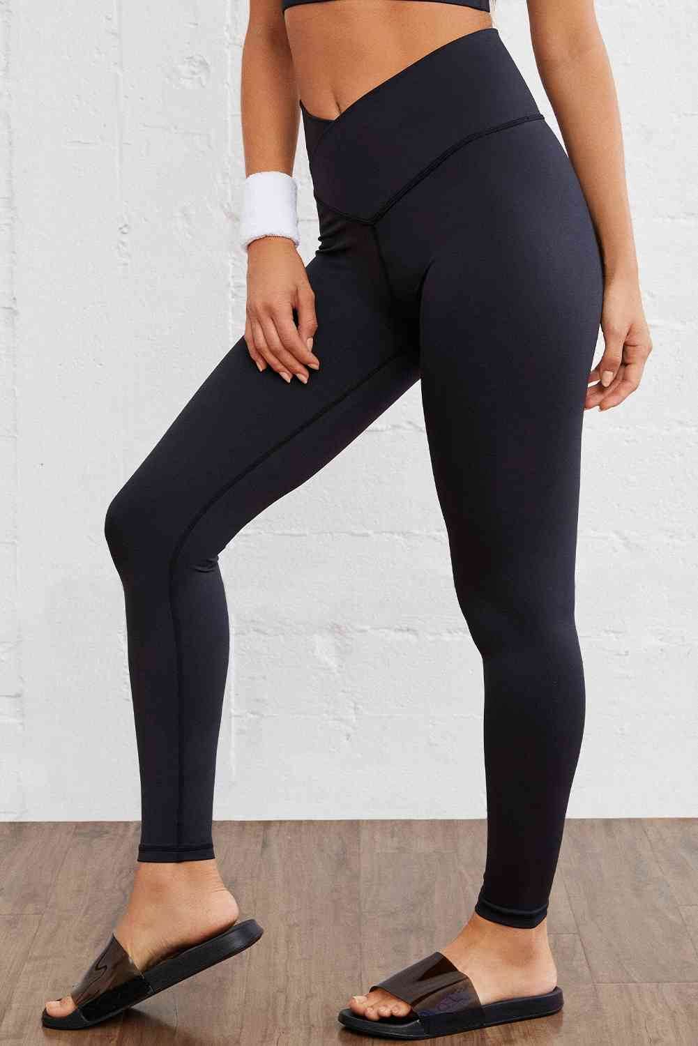 Wide Waistband Slim Fit Sports Pants - Amexza