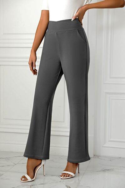 High Waist Straight Leg Pants Dark Gray for a perfect OOTD – dress to impress outfits from Amexza