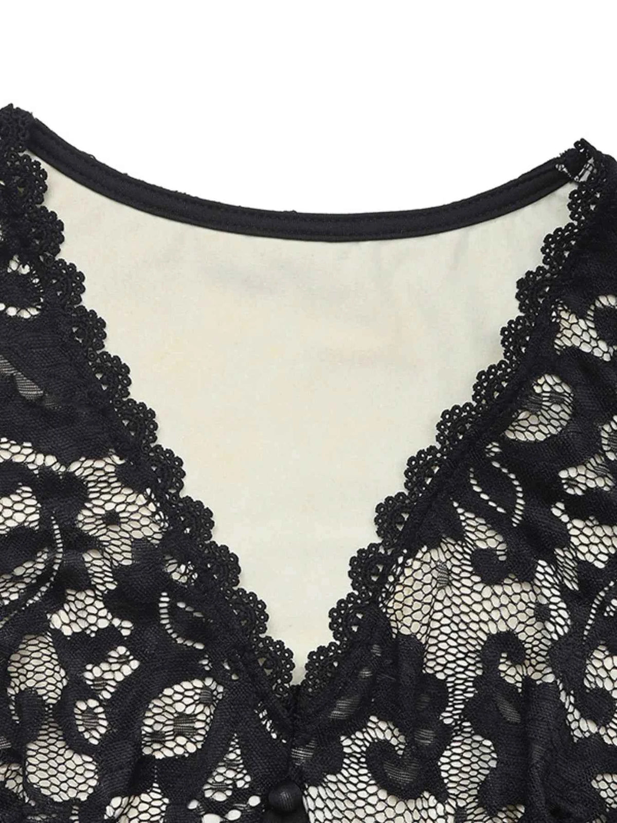 Lace V-Neck Long Sleeve Maxi Dress