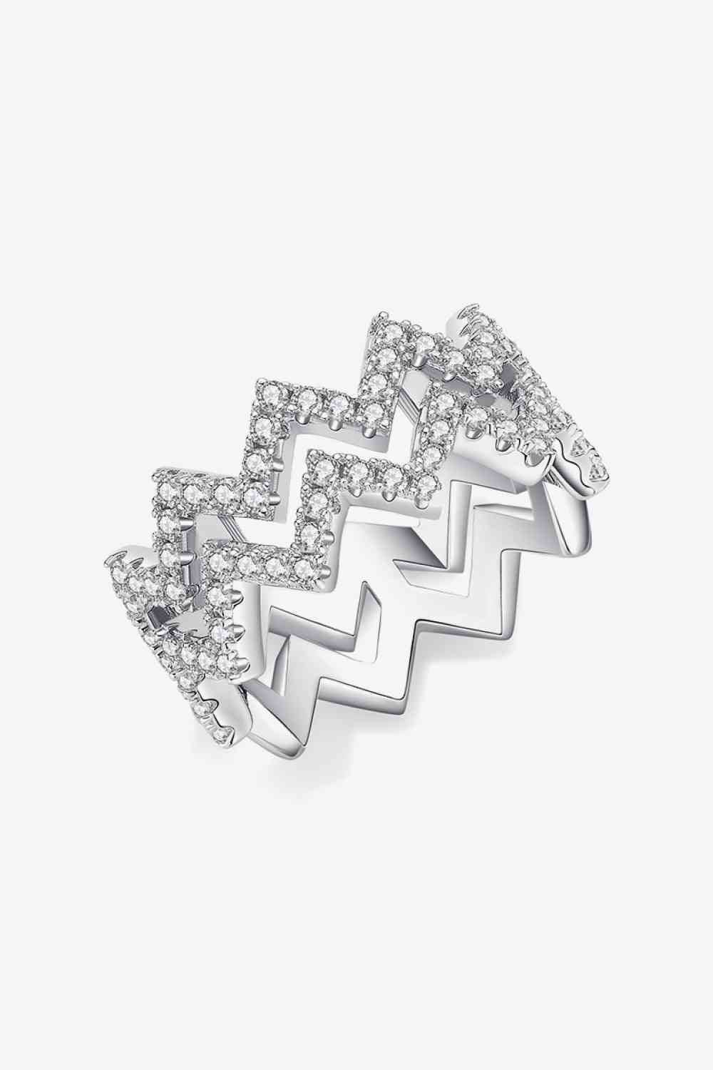 Adored Moissanite Zigzag Stacking Rings for a perfect OOTD – dress to impress outfits from Amexza